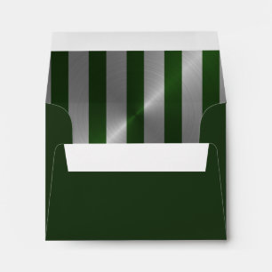Bar Mitzvah Emerald Green and Silver Stripe Envelopes