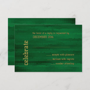 Bar Mitzvah Emerald Green Techno Streaks RSVP Invitation