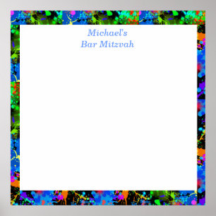 Bar Mitzvah, Faux Neon, Sign in Board