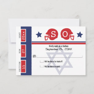 Bar Mitzvah Football Ticket RSVP Card