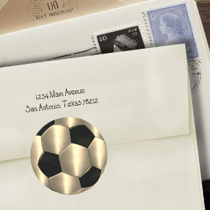 Bar Mitzvah Gold and Black Soccer Ball Classic Rou Classic Round Sticker