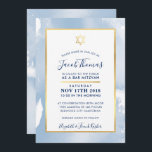 BAR MITZVAH gold star smart blue watercolor invite<br><div class="desc">by kat massard >>> kat@simplysweetPAPERIE.com <<< - - - - - - - - - - - - - - - - - - - - - - - - - - - - - - - - - - - - - - - - - - - - -...</div>