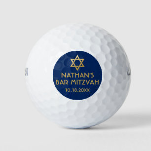 Bar Mitzvah Golf Ball Favours Blue Gold