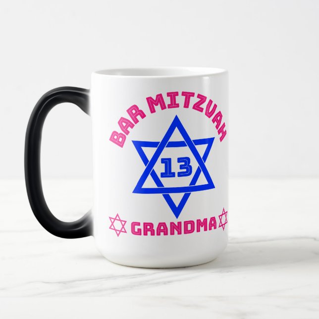 Bar Mitzvah Grandma  Magic Mug (Left)