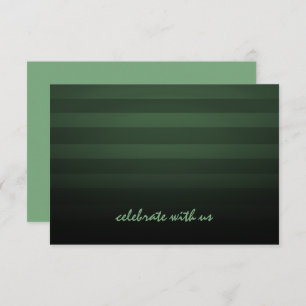Bar Mitzvah Green and Black Horizontal Stripes Invitation