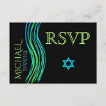 Bar Mitzvah Green Prayer Shawl RSVP<br><div class="desc">Customise this Bar Mitzvah RSVP with a colourful prayer shawl in green colours. You can change the background colour,  font,  text colour,  add graphics,  delete graphics and more to make the perfect invitation for your special event.</div>