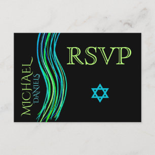 Bar Mitzvah Green Prayer Shawl RSVP