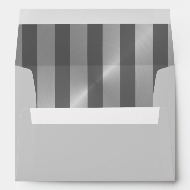 Bar Mitzvah Grey and Silver Stripe Star of David Envelope (Back (Bottom))