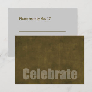 Bar Mitzvah Grunge Gold RSVP Card