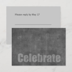 Bar Mitzvah Grunge Grey RSVP Card
