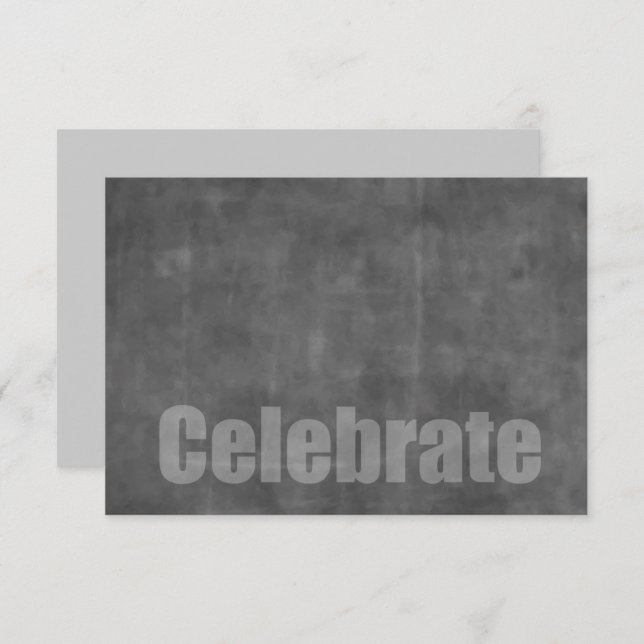 Bar Mitzvah Grunge Grey RSVP Card (Front/Back)