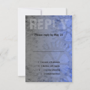 Bar Mitzvah Industrial Grunge RSVP Card