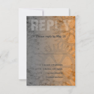 Bar Mitzvah Industrial Grunge RSVP Card