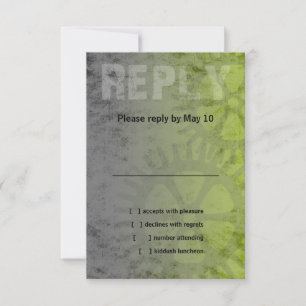 Bar Mitzvah Industrial Grunge RSVP Card