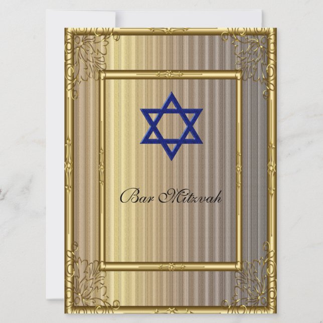 Bar Mitzvah Invitation Gold (Back)