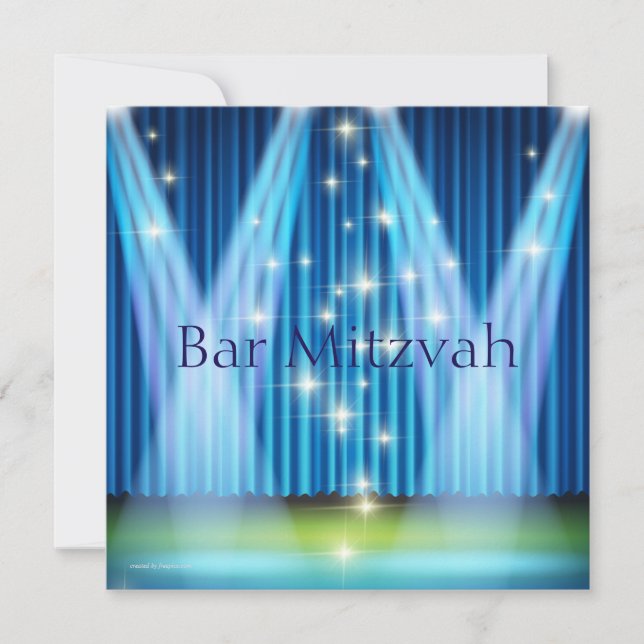 Bar Mitzvah Invitation, Lighted Stage Invitation (Front)