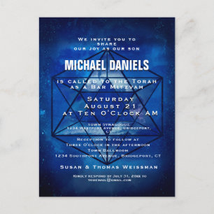 Bar Mitzvah Invitation Postcard