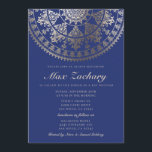 Bar Mitzvah Invitations Gold Foil<br><div class="desc">Intricate damask pattern solar mandala with faux gold foil overlay. You can change the colour of the background to whatever you want. You can also move,  rotate & resize the mandala(s) however you like on both sides.</div>