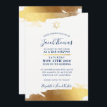 BAR MITZVAH INVITE modern gilded gold navy blue<br><div class="desc">by kat massard >>> kat@simplysweetPAPERIE.com <<< - - - - - - - - - - - - - - - - - - - - - - - - - - - - - - - - - - - - - - - - - - - - -...</div>