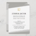 BAR MITZVAH INVITE simple modern cool grey<br><div class="desc">by kat massard >>> www.simplysweetPAPERIE.com <<< A simple, yet classy design for your son's BAT MITZVAH celebration. Wow your friends and family with this little number ;D Setup as a template it is simple for you to add your own details, add your photo or hit the customise button and you...</div>