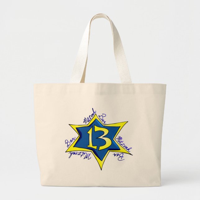 Bar MItzvah Large Tote Bag (Front)