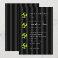 Bar Mitzvah Lime Green and Black Soccer Ball