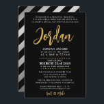 Bar Mitzvah modern black   gold calligraphy Invitation<br><div class="desc">by kat massard >>> WWW.SIMPLYSWEETPAPERIE.COM <<<

Love the design,  but would like to see some changes - another colour scheme,  product,  add a photo or adapted for a different occasion - no worries simply contact me,  kat@simplysweetPAPERIE.com - I am happy to help!</div>