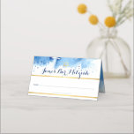 BAR MITZVAH modern blue watercolor gold foil star Place Card<br><div class="desc">by kat massard >>> kat@simplysweetPAPERIE.com <<< An on trend, cute design for your Event Reception PLACE CARDS. Hand write guests names and add table number TIP :: 1. To change/move graphics & fonts and add more text - hit the "customise it" button - - - - - - - -...</div>