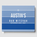 BAR MITZVAH modern bold ombre royal blue Guest Book<br><div class="desc">by kat massard >>> https://linktr.ee/simplysweetpaperie <<<</div>