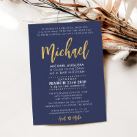 Bar Mitzvah modern navy + gold MICHAEL