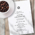 Bar Mitzvah Modern Simple Elegant Minimalist Invitation<br><div class="desc">Design is composed of sans serif typography and playful cursive script typography on a simple background. 

Available here:
http://www.zazzle.com/store/selectpartysupplies</div>