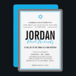 BAR MITZVAH modern star boy aqua blue grey simple Invitation<br><div class="desc">by kat massard >>> kat@simplysweetPAPERIE.com <<< CONTACT ME for custom wording or to add any lines in Hebrew Love the design, but would like to see some changes - another colour scheme, product, add a photo or adapted for a different occasion - no worries simply contact me - I am...</div>