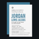 BAR MITZVAH modern star boy simple denim blue Invitation<br><div class="desc">by kat massard >>> kat@simplysweetPAPERIE.com <<< CONTACT ME for custom wording or to add any lines in Hebrew Love the design, but would like to see some changes - another color scheme, product, add a photo or adapted for a different occasion - no worries simply contact me - I am...</div>