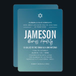 BAR MITZVAH modern star dark blue mint gradient  Invitation<br><div class="desc">by kat massard >>> kat@simplysweetPAPERIE.com <<< CONTACT ME for custom wording or to add any lines in Hebrew Love the design, but would like to see some changes - another colour scheme, product, add a photo or adapted for a different occasion - no worries simply contact me - I am...</div>