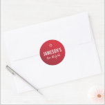 BAR MITZVAH modern star red burgundy gradient Classic Round Sticker<br><div class="desc">by kat massard >>> https://linktr.ee/simplysweetpaperie <<<</div>