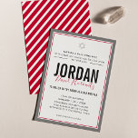 BAR MITZVAH modern star simple sporty boy red grey Invitation<br><div class="desc">by kat massard >>> kat@simplysweetPAPERIE.com <<< CONTACT ME for custom wording or to add any lines in Hebrew Love the design, but would like to see some changes - another colour scheme, product, add a photo or adapted for a different occasion - no worries simply contact me - I am...</div>