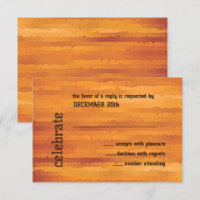 Bar Mitzvah Orange Techno Streaks Invitation RSVP