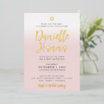 BAR MITZVAH pale pink gold Danielle Hanna<br><div class="desc">by kat massard >> WWW.SIMPLYSWEETPAPERIE.COM<<< Features real shiny gold foil for the names and other details. Love the design, but would like to see some changes - another colour scheme, product, add a photo or adapted for a different occasion - no worries simply contact me, kat@simplysweetPAPERIE.com - I am happy...</div>