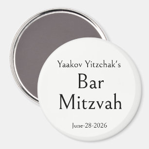 Bar Mitzvah, Personalised, Modern Simple Minimal, Magnet