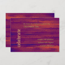 Bar Mitzvah Plum and Orange Techno Streaks RSVP