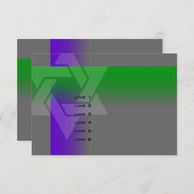 Bar Mitzvah Purple and Green on Any Colour Card (Front/Back)