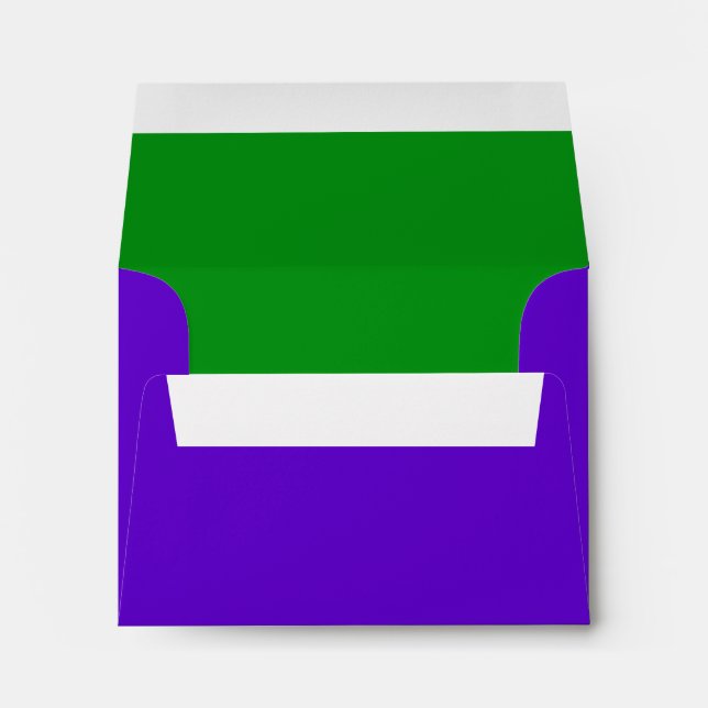 Bar Mitzvah Purple and Green on Any Colour Envelope (Back (Bottom))