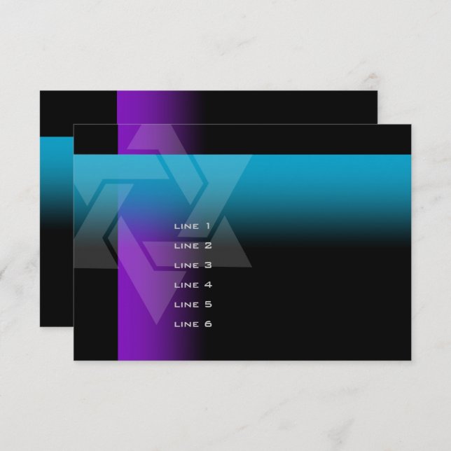 Bar Mitzvah Purple and Turquoise on Any Colour Card (Front/Back)