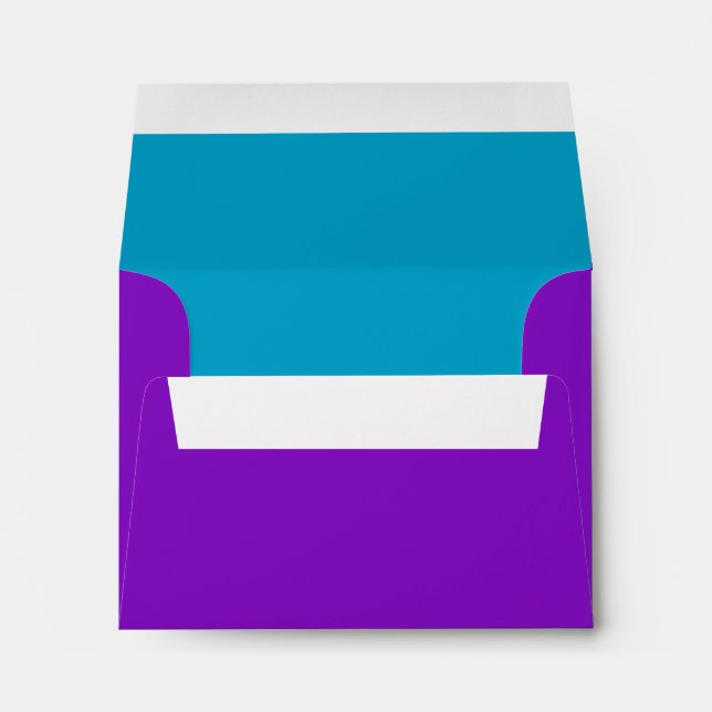 Bar Mitzvah Purple and Turquoise on Any Colour Envelope (Back (Bottom))