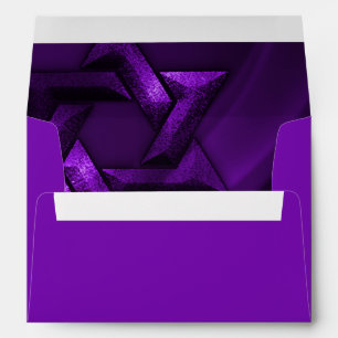 Bar Mitzvah Purple Star of David Envelope