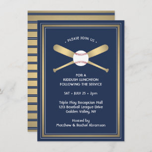Bar Mitzvah Reception Details Baseball Theme Party Enclosure Card