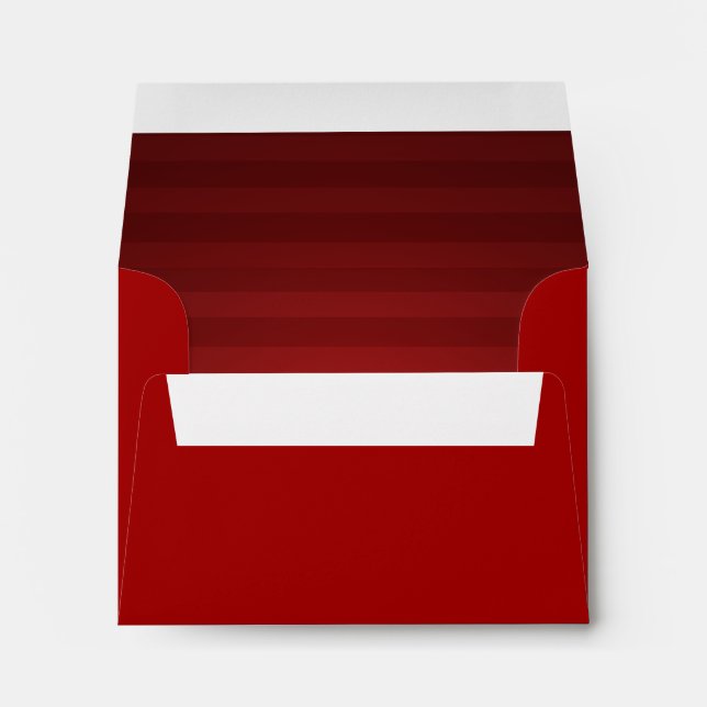 Bar Mitzvah Red and Black Horizontal Stripes Envelopes (Back (Bottom))