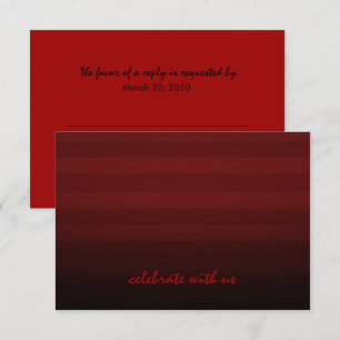 Bar Mitzvah Red and Black Horizontal Stripes Invitation