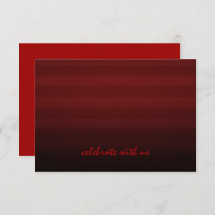 Bar Mitzvah Red and Black Horizontal Stripes Invitation