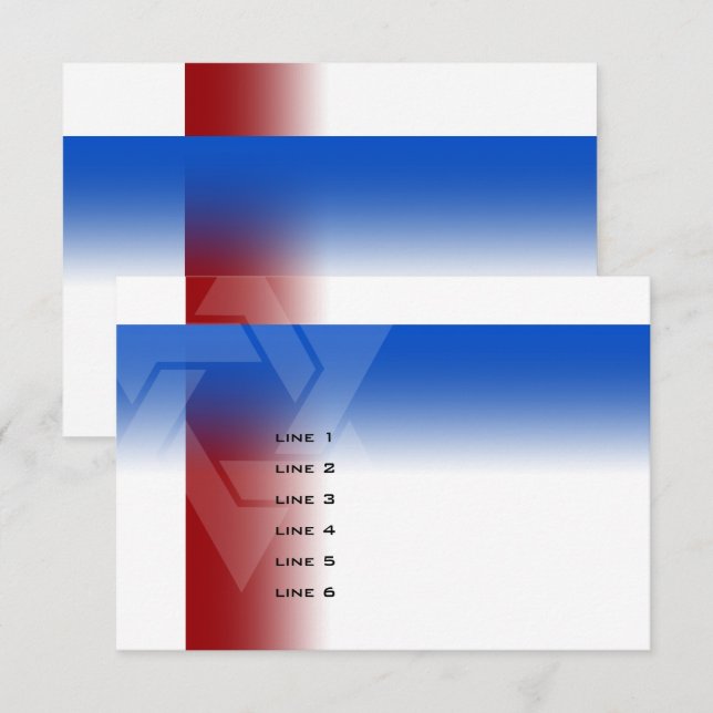 Bar Mitzvah Red and Blue on Any Colour Card (Front/Back)